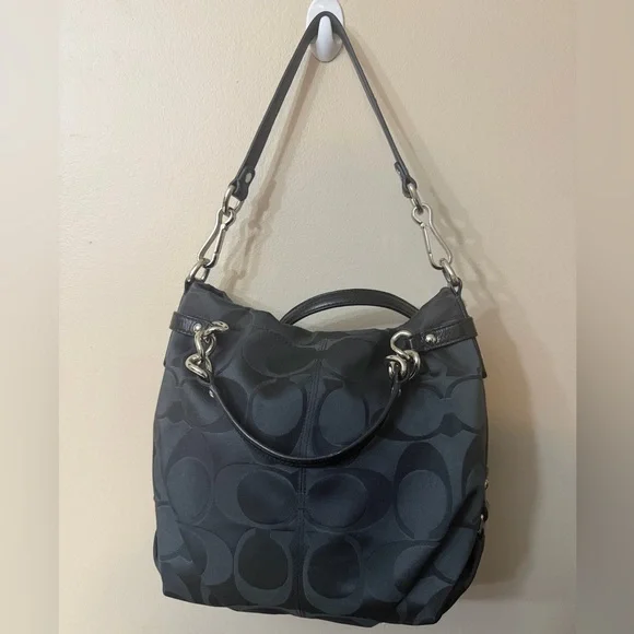 Coach Black Brooke Sateen Signature
Charm Shoulder Bag - Picture 1 of 11